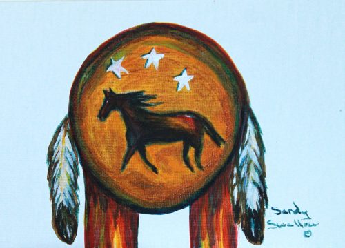Lakota, War shield, horse,