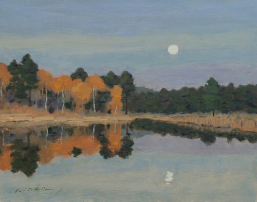 Moon Over Forest and Lake